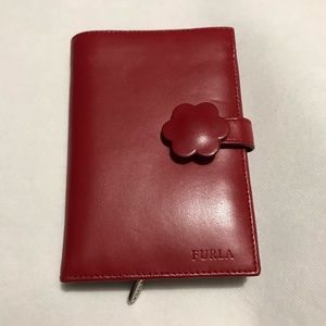 Furla flower red bifold wallet